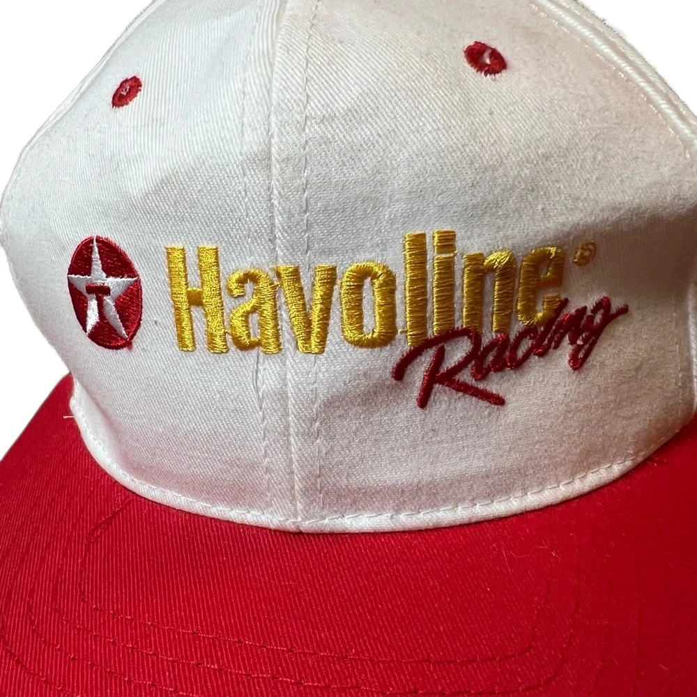 Vintage‎ Havoline Racing Texaco Snapback Hat White Red Embroidered Logo Cap